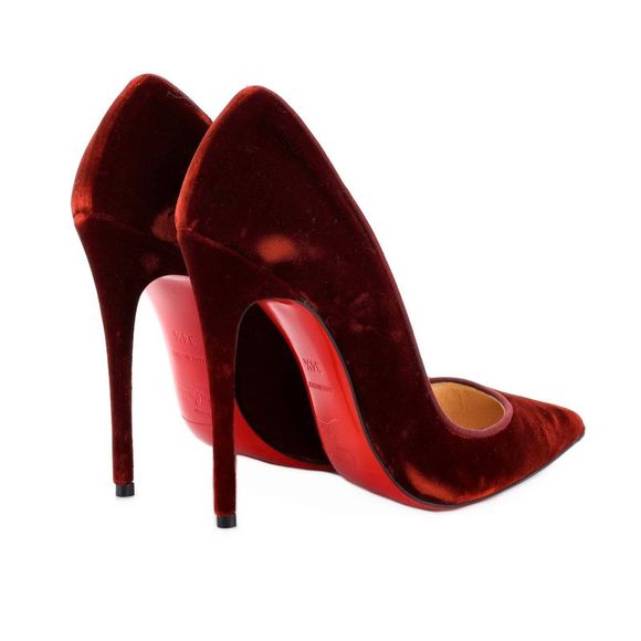 Christian Louboutin Women's So Kate Pumps Velvet 120 Red - Picture 3 of 6